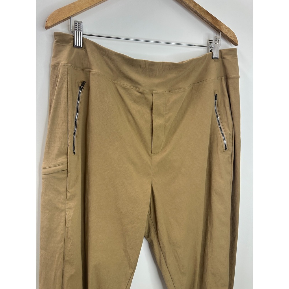 Athleta Trekkie North High Rise Joggers Tan Size 16 Ripstop Hiking Pants UPF - Picture 3 of 13